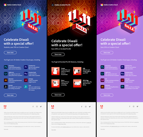 Adobe 11.11 E-Newsletter Diwali